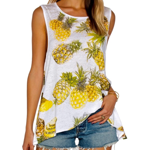 Chaser Tops - 🍍CHASER Pineapple Loose Tank